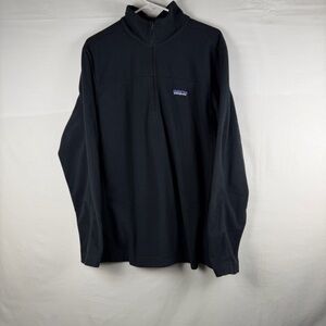 Patagonia Sweater Mens Large Black Fleece Quarter Zip Pullover Outdoor STY26176